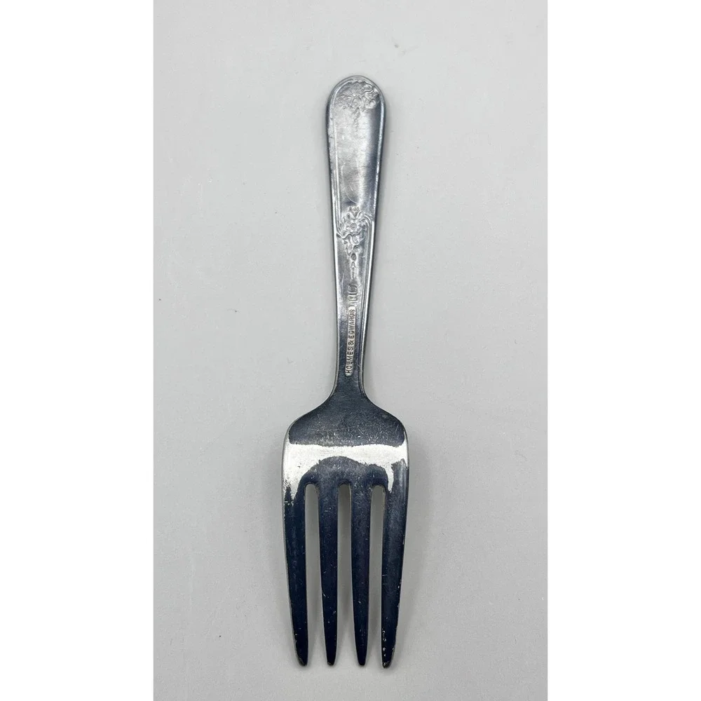 Holmes‎ & Edwards Lovely Pattern Silverplate Youth Baby Fork Vtg 1937 IS 4.25